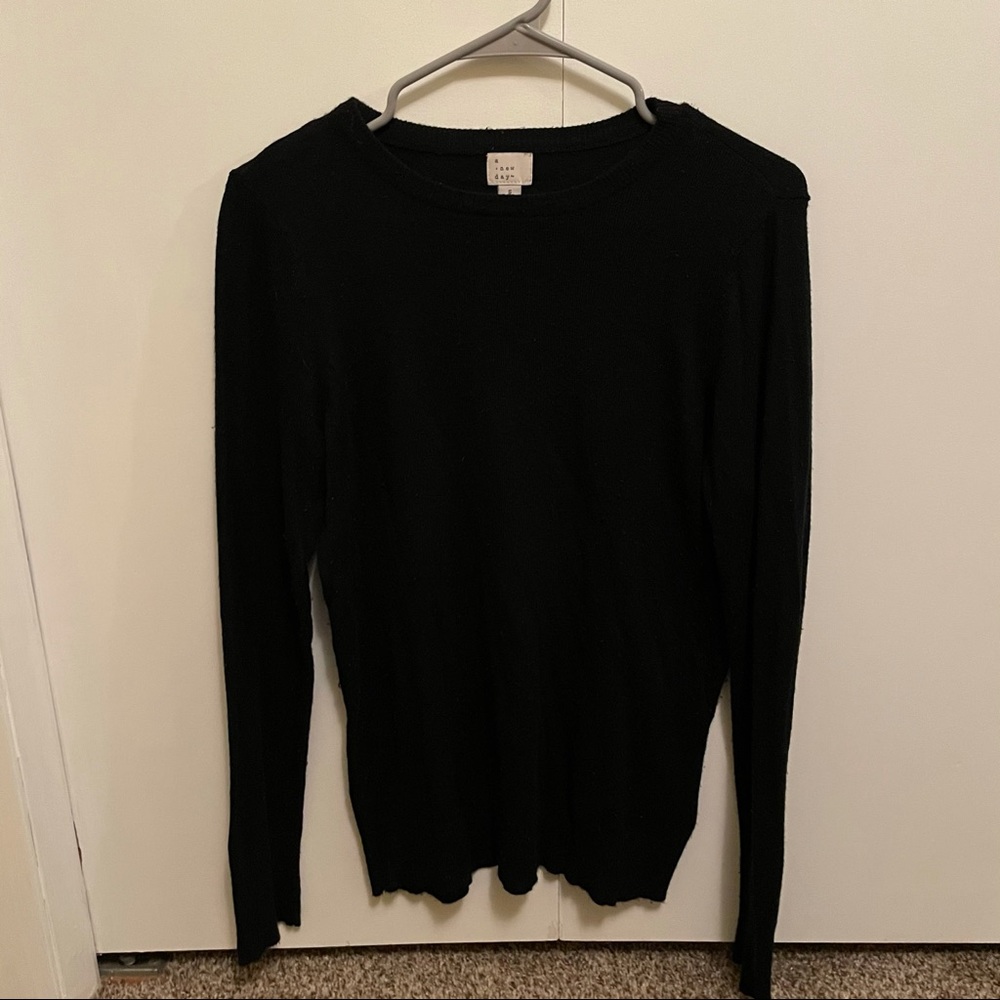 A New Day Black Lightweight Crewneck Sweater